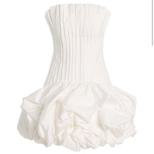 Aje Ivory Strapless Dress